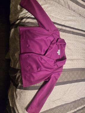 Womens Large Vibrant Fuchsia Two-Button Blazer